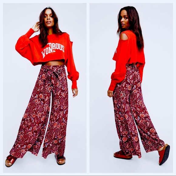 Free People Pants - Free People Aloha wide leg pants raw hem M